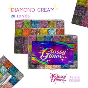 Paleta Glitter en crema | Diamond Cream 20 Tonos