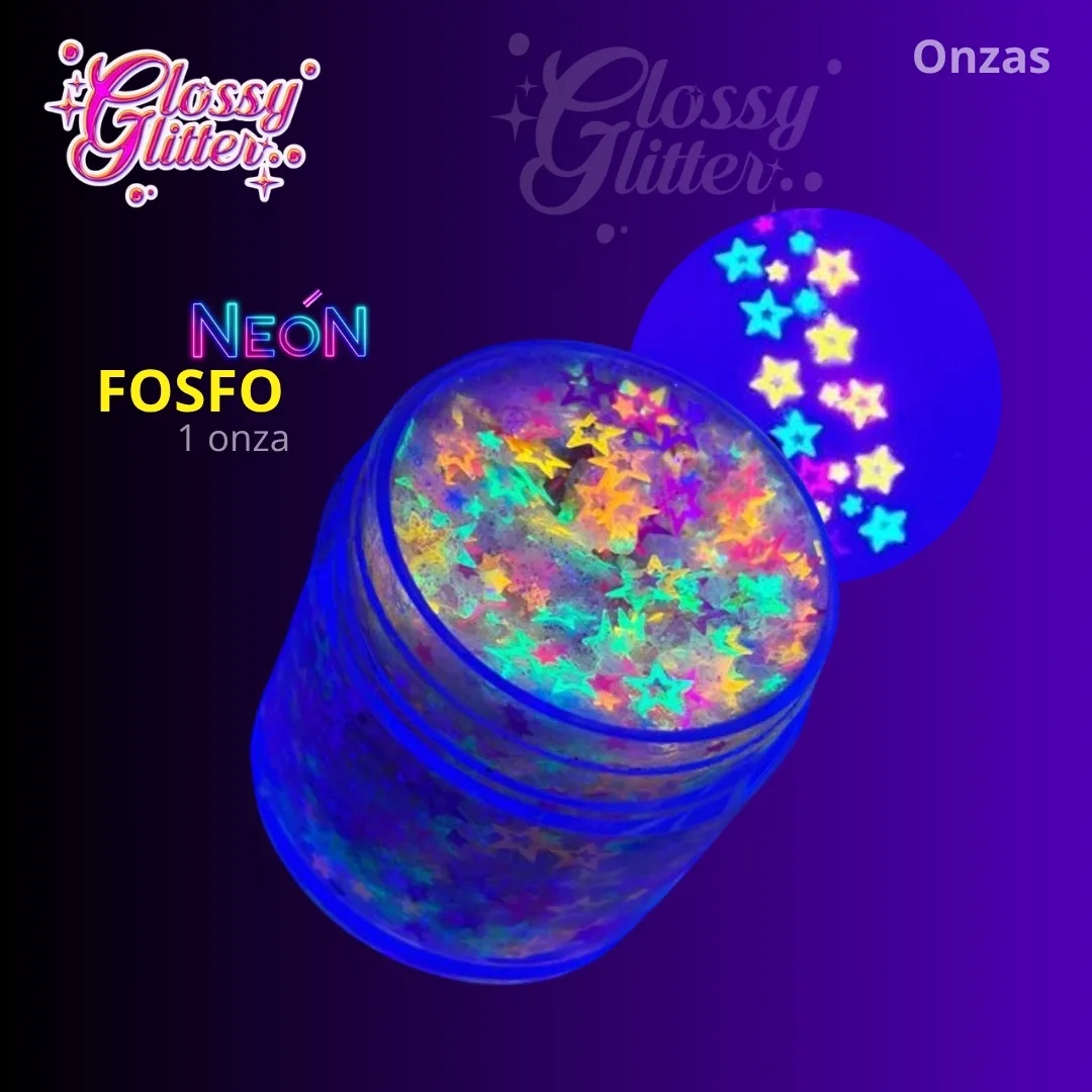 Glitter en Gel Fosfo 1 oz  | Colores Neón - Image 3