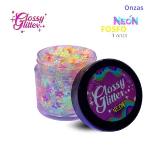 Glitter en Gel Fosfo 1 oz | Colores Neón
