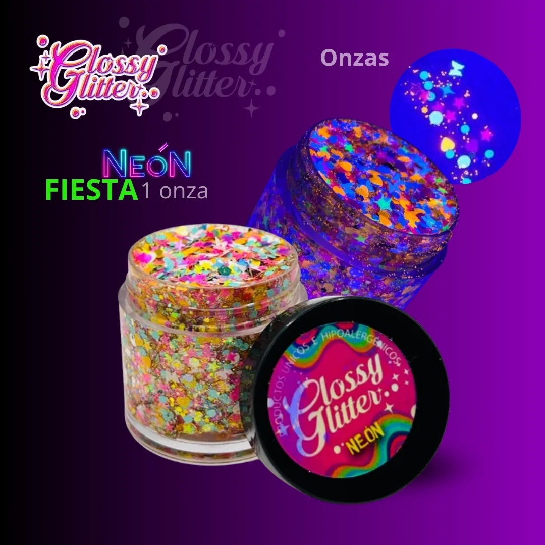 Glitter en Gel Neón Fiesta 1 oz - Image 2